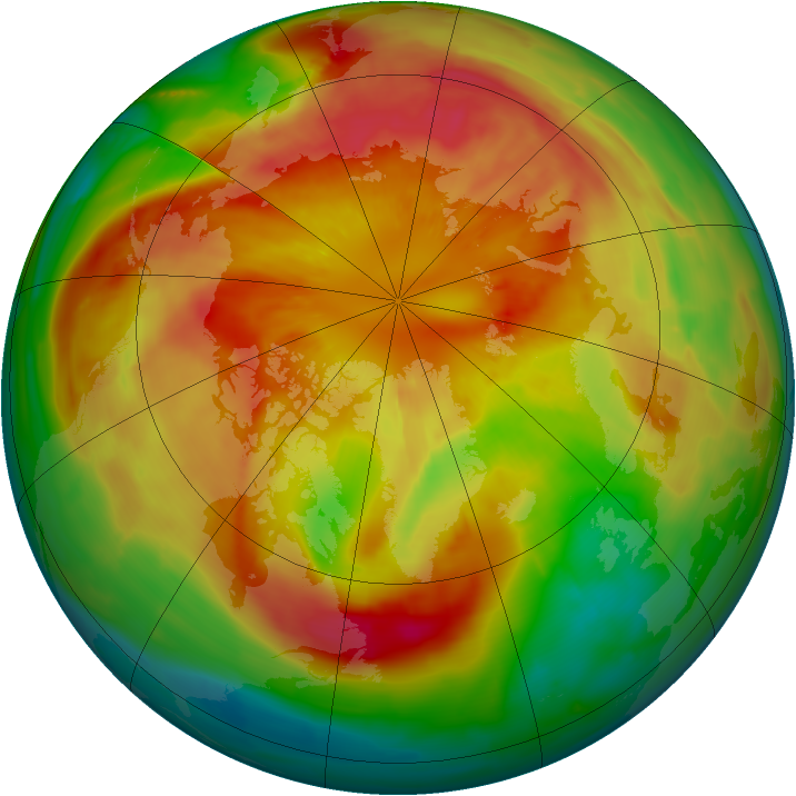 Arctic ozone map for 15 March 2009